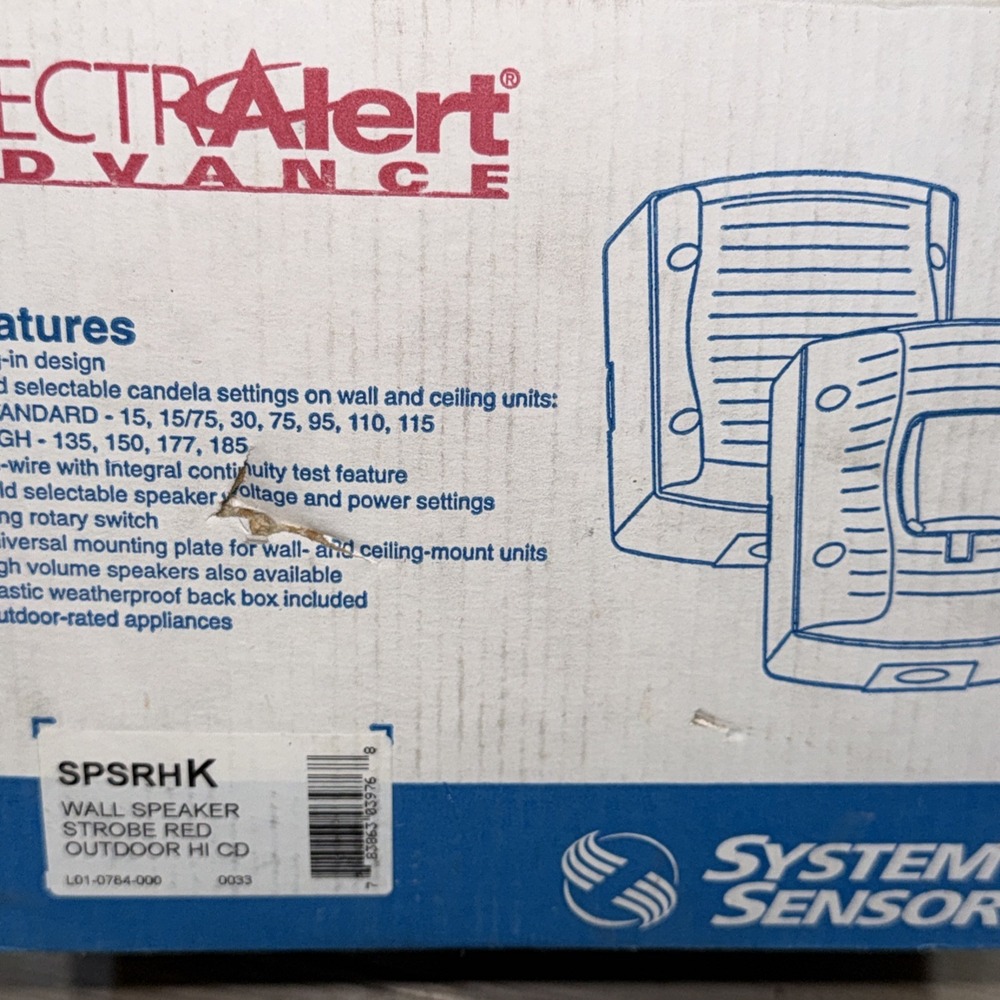 System Sensor SPSRHK. Weatherproof Strobe (High Candela) - Red